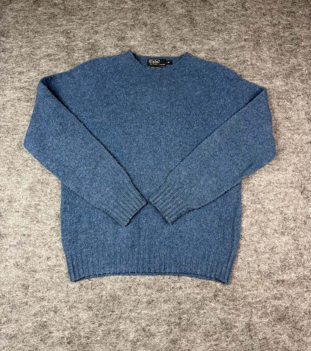 Polo By Ralph Lauren Crewneck Sweater Size M Blue Scotland